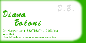 diana boloni business card